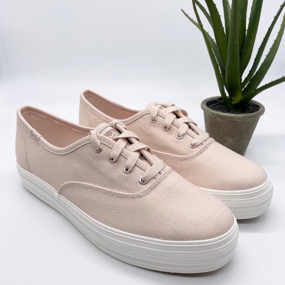 Keds Shoes - Keds Rose Gold Canvas Triple Metallic Sneakers